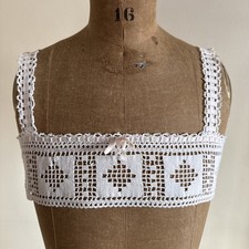 Antique Edwardian-era lace corset cover / bust bandeau, c. 1900  1915 - A 34.5  