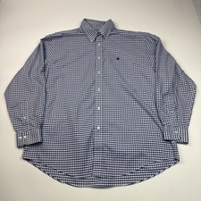Brooks Brothers Mens Madison Fit Gingham Non-Iron Supima Cotton Shirt Sz XL Blue