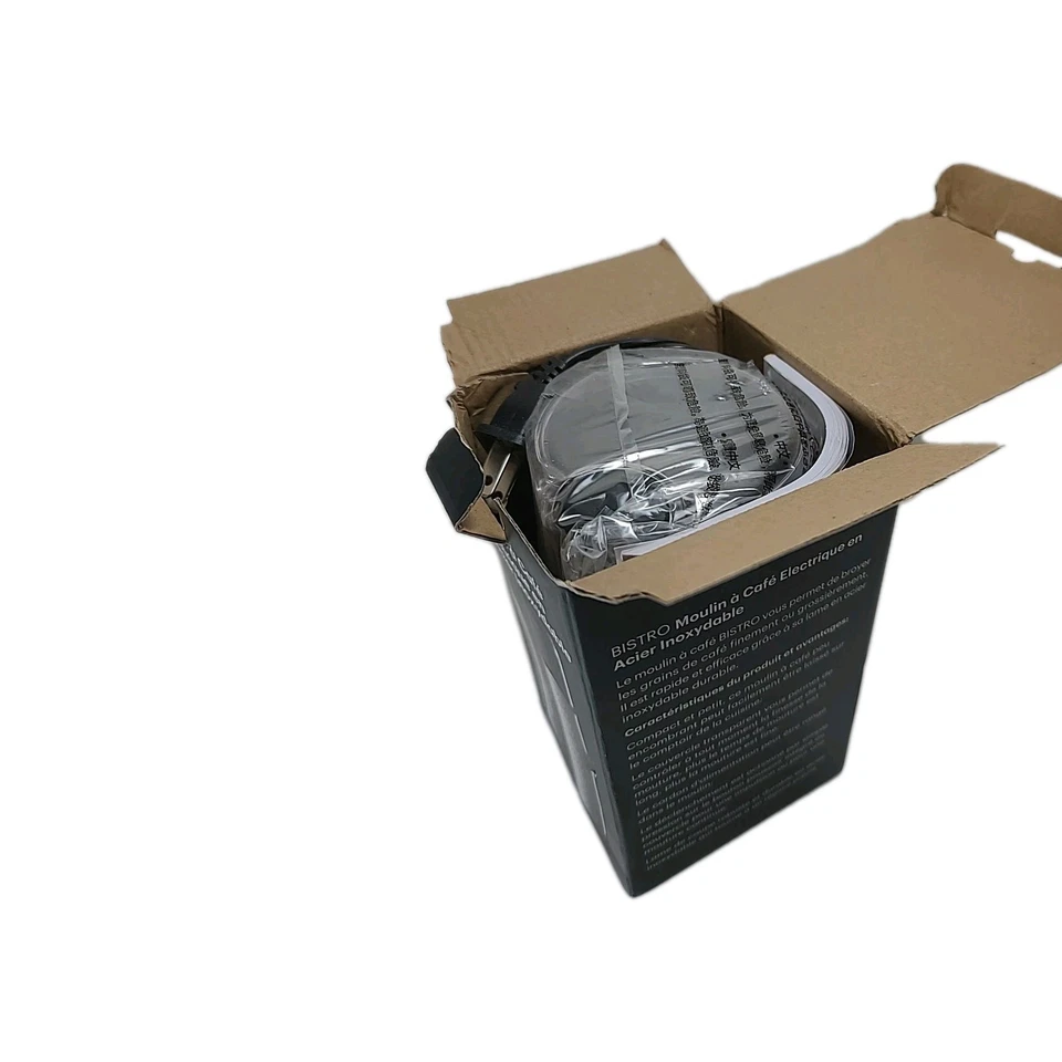NUEVO Molinillo de Café Eléctrico Bodum Bistro Negro Compacto Acero Inoxidable Cepillado Foto 4 de 4