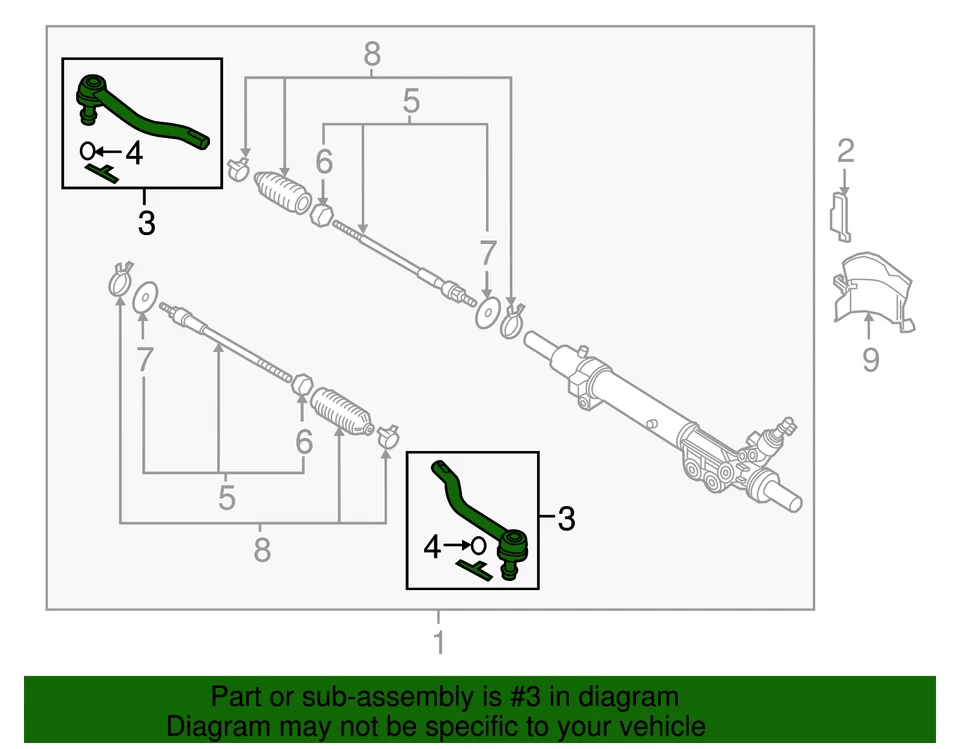 Barra de amarre exterior genuina Nissan D8520-3KA0B Foto 2 de 3