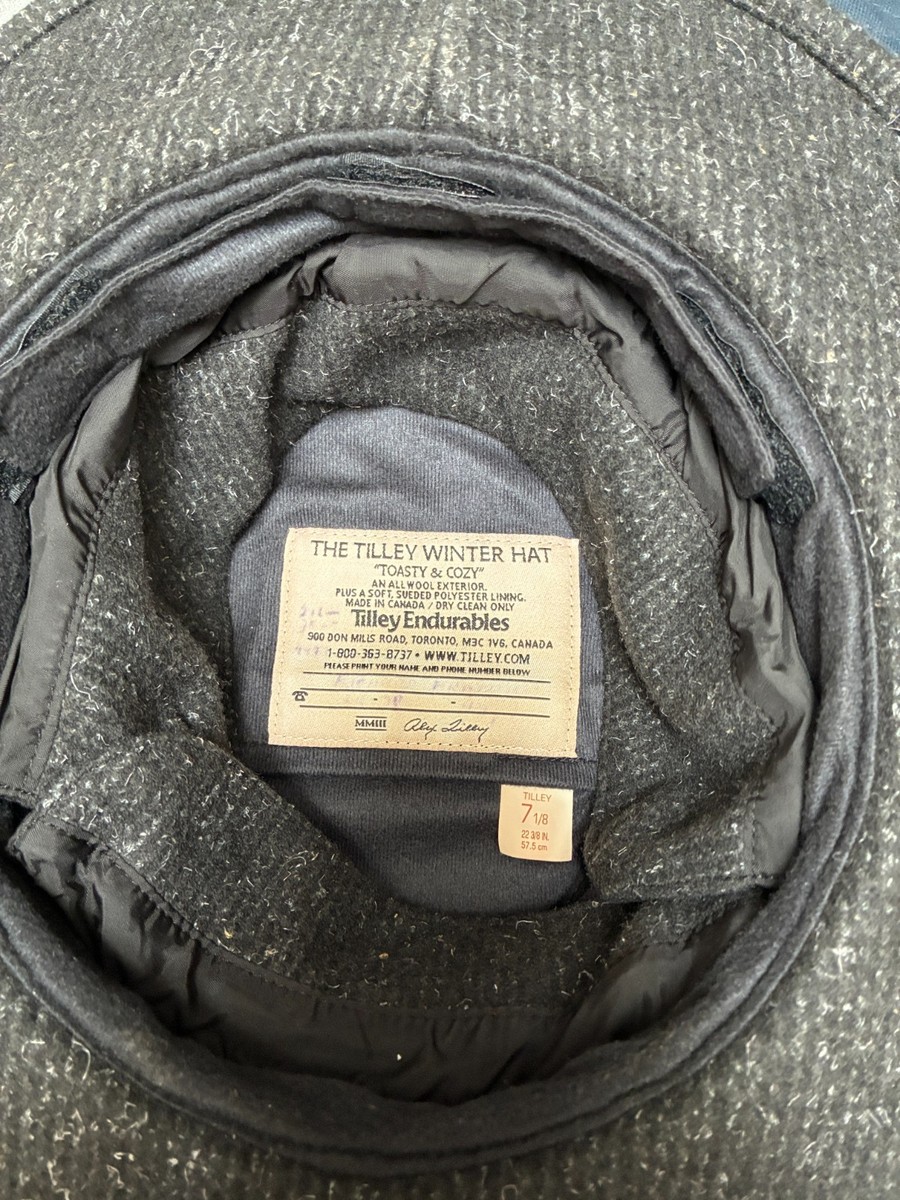 Tilley Endurables Wool Winter Hat Size 7 1/8 Brown Tweed Ear  display picture 1