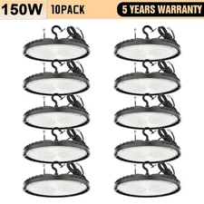 10Pack 150W UFO Led High Bay Light Gym Warehouse Commercial Light Fixtures 5000K