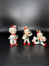 Holt Howard Vintage Party Boys Christmas Ornaments Set of Three
