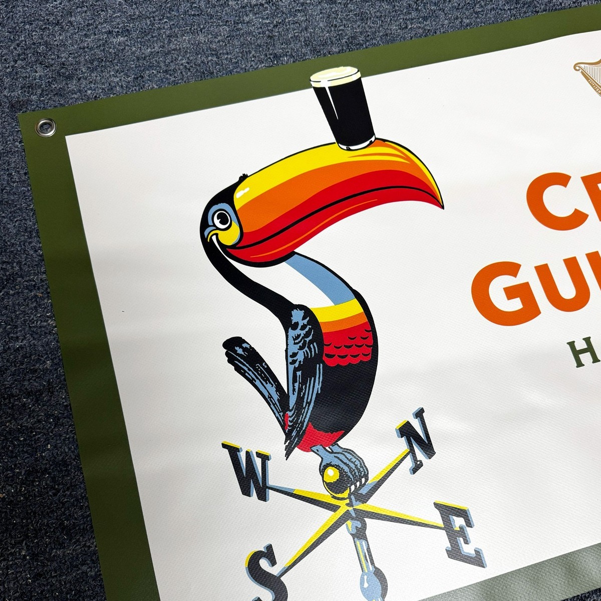 Guinness St Patrick's Day Beer Banner Toucan Retro Vintage Bar Pub