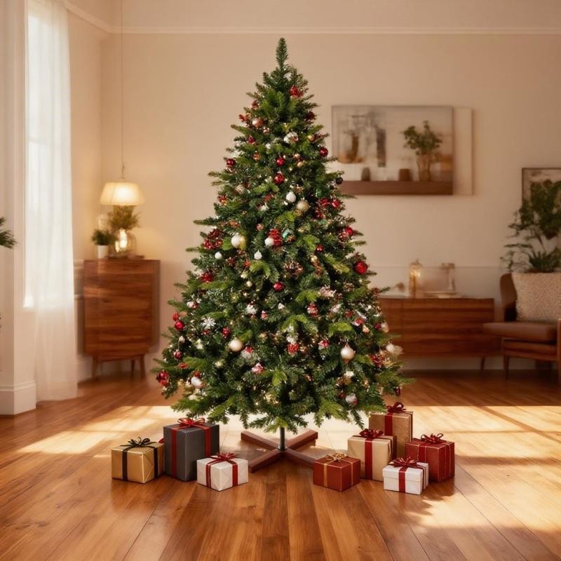 Arbol de Navidad Artificial plegable 180cm Frondoso con Bolsa para Guardarlo