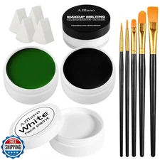 Black White Green Face Paint Kit – 3×50g Oil-Based Grease Makeup 