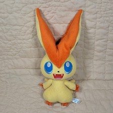 Pokemon Victini Plush Nintendo Takara Tomy 10" Yellow Orange Blue Eyes No Sound
