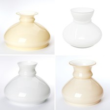 Lampenglas 2te Wahl Schirm für Petroleumlampen Ø15cm-24,2cm weiß creme Öllampe