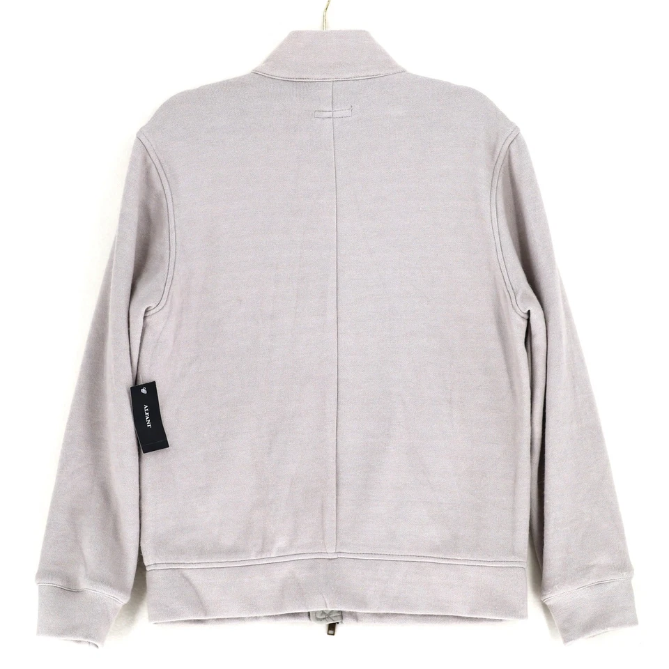 Alfani 男式灰色混合媒体绗缝针织休闲全拉链轰炸机夹克 S 码 — 第 4/4 张图片