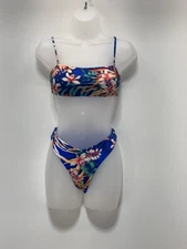 Tinibikini Swimwear Set Bikini Blue Floral 2 piece New With Tags Small