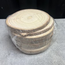 Pack of 10 Unfinished Round Wood Slice with Bark Edge, Shapes Theme Craft Piece