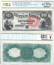 1880 $10 Legal Tender Note Fr-106 PCGS Choice CU-63 PPQ
