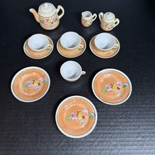 Vintage Lustreware Child  s Tea Set Hand Painted From Japan