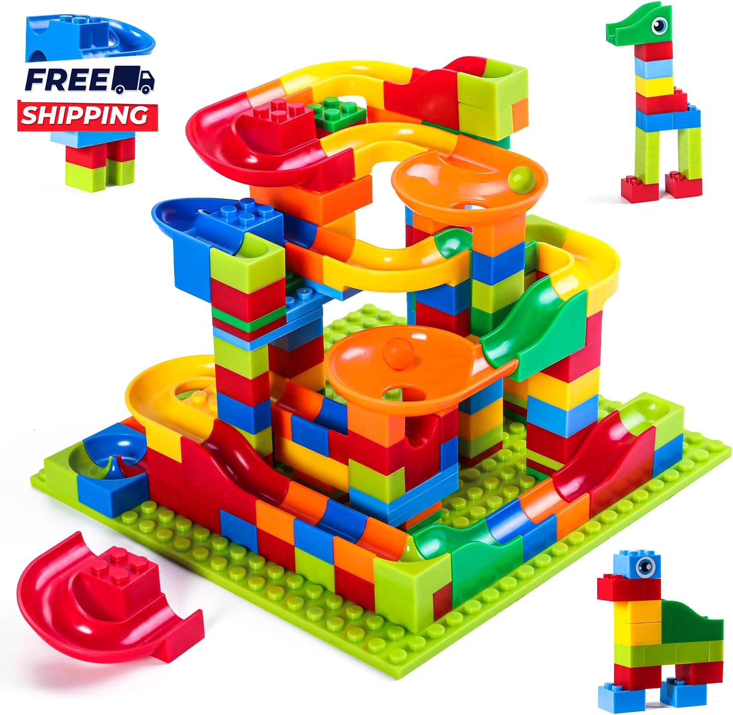 168-Piece Mini Marble Run Building Blocks Set