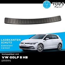 YOU.S Ladekantenschutz Abdeckung Carbon / Edelstahl für VW Golf 8 ab Bj. 2020