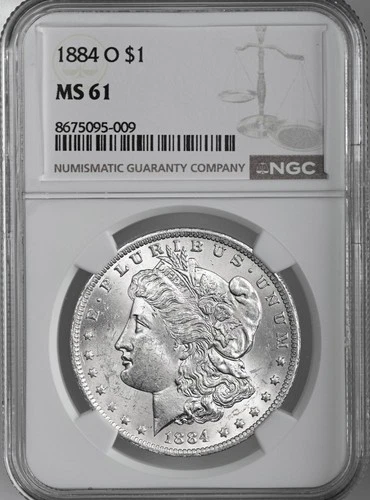 1884-O  $1  MORGAN SILVER DOLLAR  "NEW ORLEANS MINT"  NGC MS61 #8675095-009