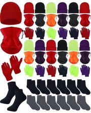 48 Pack Winter Bulk Beanies Hats and Gloves Sets Winter Unisex Thermal Bulk f...