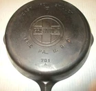 Vintage Griswold No. 7 Cast Iron Skillet 701 A Large Block Logo