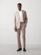 NWT Banana Republic 320 Mens Tailored Fit Linen Blend Herringbone Blazer 46R