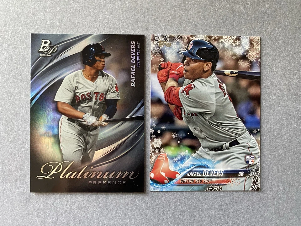 4 cards 3- 2018 Topps Holiday Rafael Devers RC Rookie + Platinum Presence Insert - Image 3 of 4