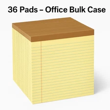 TOPS Legal Pads 8.5x11.75 Canary Legal Ruled 100 Sheets Office Writing 36 Pack