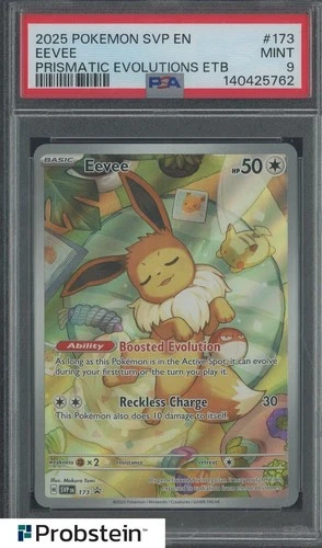 2025 Pokemon SVP EN Prismatic Evolutions ETB #173 Eevee PSA 9 MINT