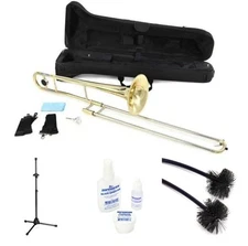 Tromana TB300 Student Trombone with Cleaning Snake, Lubrication Kit, and Stand -