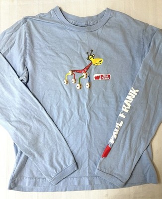 Paul Frank Long Sleeve T-Shirt Light Blue Giraffe Graphic Size WM