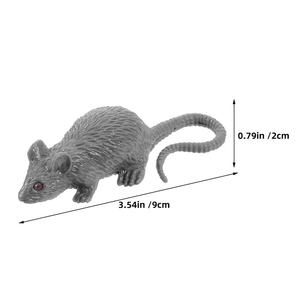 24 Pcs Plastic Fake Mouse Realistic Rats Halloween Spooky Trick Toys ...