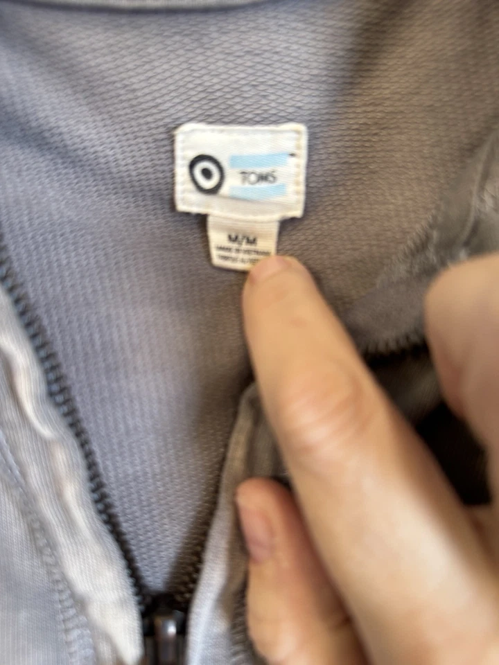 Sudadera con capucha para mujer Toms Target gris medio cremallera completa cordón piquetes chaqueta Foto 2 de 4