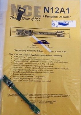 NCE N12A1,  N SCALE DECODER-PLUG AND PLAY