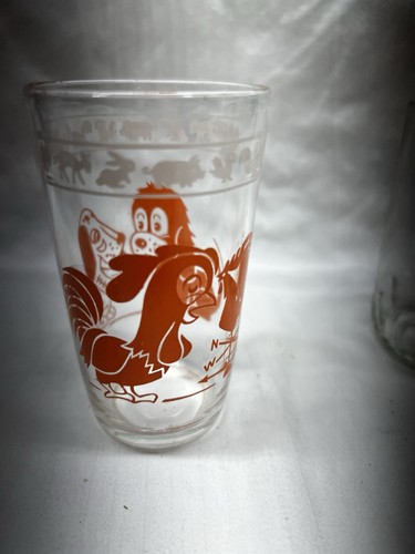 Vtg. Swanky Swig Red Dog & Rooster Clear Glass Juice Glasses 6 Oz-3 1/2 ...