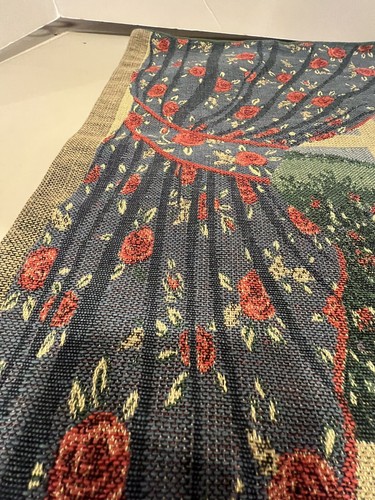 Vintage Katze Jacquard Webstuhl Wandteppich Überwurf Kissen Panel 16" x 16" - Bild 3 von 6