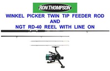 RON THOMPSON CARP WINKLE PICKER 9ft TWIN TIP FEEDER ROD+NGT RD-40 REEL WITH LINE