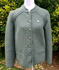 Giesswein Austria Boiled Wool Cardigan Sweater Light Green Jacket 40 Us 10