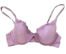 Maidenform Bra T-Shirt,  Purple Floral  Lace Size 34B Style 7969