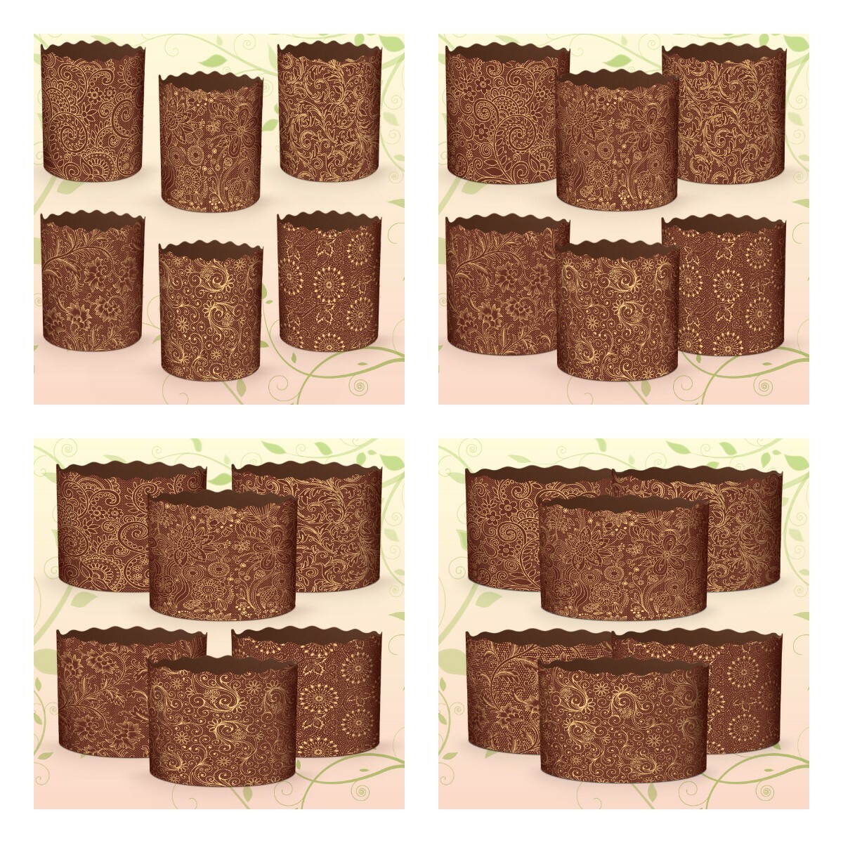 6pcs Baking Paper Molds for Easter Bread Cakes Panettone Paska