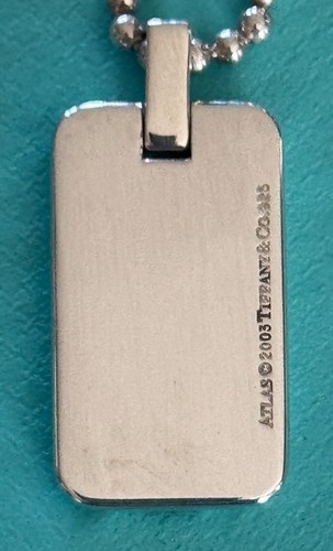 Tiffany & Co Atlas Bar Pendant Roman Numeral & Necklace Sterling Silver 925 - Picture 2 of 3