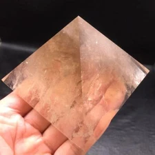 Natural Clear Smoky Quartz Crystal Carved Pyramid Healing Reiki Decoration 1Pc
