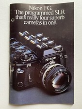 1982 Nikon FG 35mm Film Vintage Camera Dealer Brochure