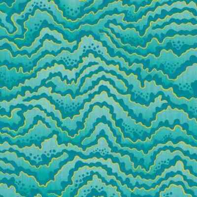 IKA50119W - Ichika Contour Turquoise & Lemon OHPOPSI Wallpaper