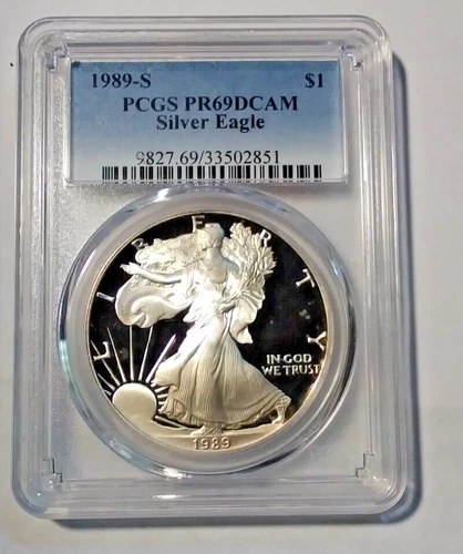 1989-S American Silver Eagle PCGS PR69 DCAM (762)