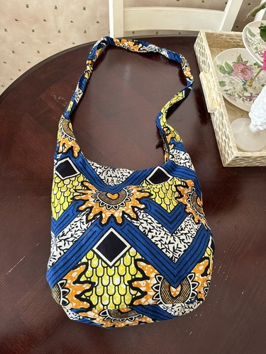 Handmade Crossbody Boho Purse KAZI Trading African Rwanda Cotton Nylon Spandex - Picture 3 of 10