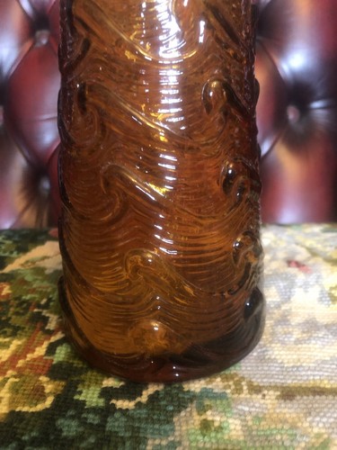 Vintage Emboli Amber Glass Geni Bottle - Picture 2 of 16