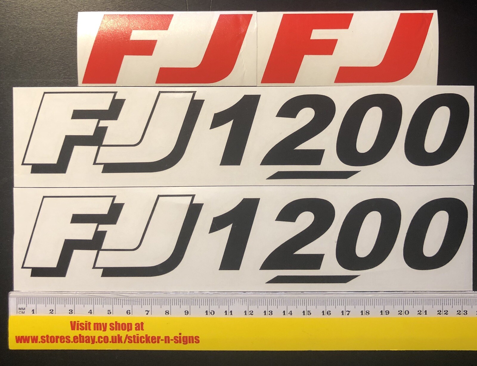 2x FJ 1200 Black & Red 230mm x 42mm Stickers Most Colours | eBay UK