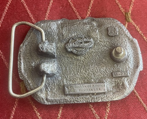 vintage “STOCK CAR RACING” PEWTER BELT BUCKLE (BA-230) BUCKLES OF AMERICA usa - Picture 3 of 4