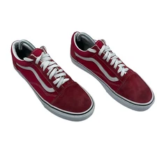 Vans Men’s Sz 9 Red Suede And Canvas Old Skool Sneaker Shoes Skater Grunge Y2k