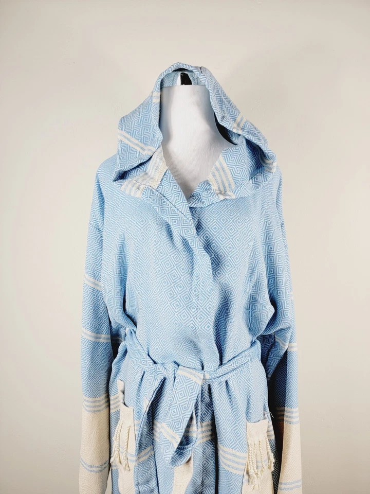 Bata de Lujo Unisex Albornoz 100% Algodón Multicolor Auténtica Bata Turca Foto 2 de 4