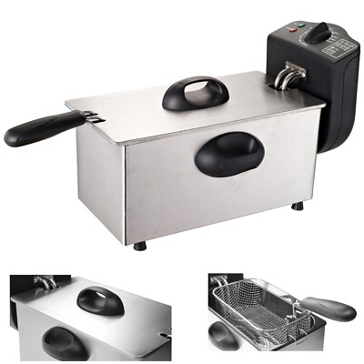 Fritteuse 3L Edelstahl Kaltzonen Friteuse 2000W 3 Liter Fritöse Frittöse