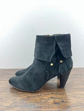 Corso Como Womens 7.5M Black Suede Ankle Frin...